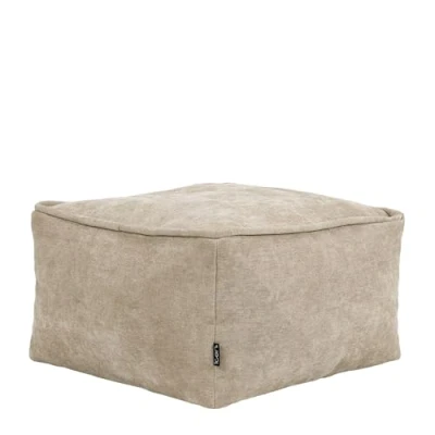 Abbildung von Icon Amara Hocker, Beige, Chenille Sitzpuff, Sitzsack Groß Fußhocker für das Wohnzimmer, Schlafzimmer