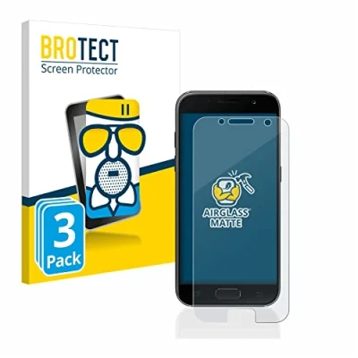 Abbildung von BROTECT Entspiegelungs Schutzglas für Samsung Galaxy A3 2017 (3 Stück) Schutz Folie Panzerfolie Glas Matt [Extrem Kratzfest 9H, Anti Reflex]