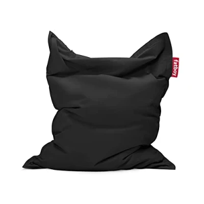 Abbildung von Fatboy Original Stonewashed Sitzsack Indoor Beanbag aus Baumwolle Sitzkissen Black Für Erwachsene und Kinder 180 x 140 cm