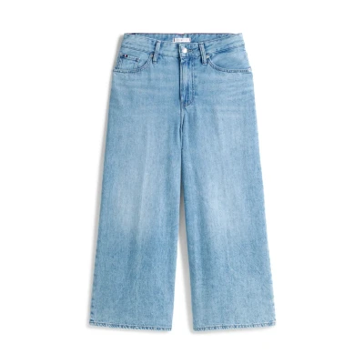 Abbildung von Tommy Hilfiger Weite Jeans Wide Leg High Waist mit Logo Badge, in blauer Waschung