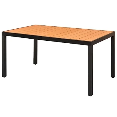 Abbildung von vidaXL Garten Esstisch Witterungsbeständig Gartentisch Gartenmöbel Tisch Balkontisch Terrassentisch WPC Aluminium 150x90x74cm Braun