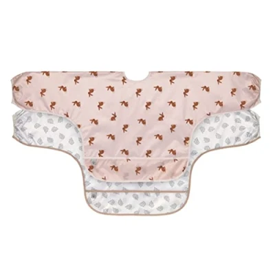 Abbildung von LÄSSIG Lätzchen Little Forest, Hase, (Set, 2 St), langärmelig, mit integriertem Auffangschutz, PETA approved vegan
