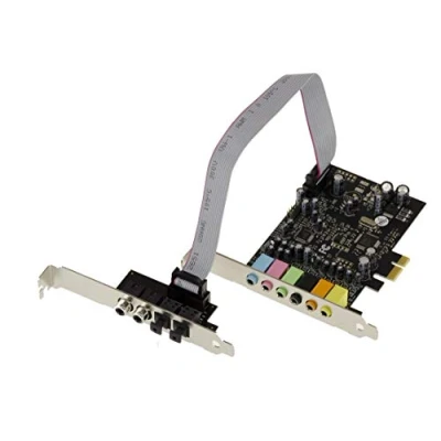Abbildung von KALEA INFORMATIQUE PCIe PCI Express 7.1 Kanal Son Controller Karte mit Chipsatz CMedia Oxygen CM8828 und CM9882A Digitale SPDIF EIN Ausgänge.