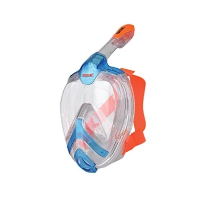 Abbildung von Seac Unica, Vollgesichtsmaske zum Schnorcheln, mit 180 Sichtfeld, S/M, blau/orange