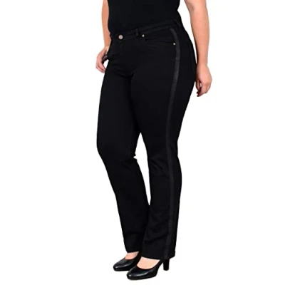 Abbildung von ESRA Straight Jeans FG5 High Waist Damen Leg Stretch Hose Übergröße Große Größe