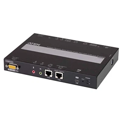 Abbildung von ATEN 1 Local/Remote Share Access Einzelport VGA KVM over IP Switch, 1920 x 1200 Pixel, Eingebauter Ethernet Anschluss, Full HD, 7,46 W, Schwarz