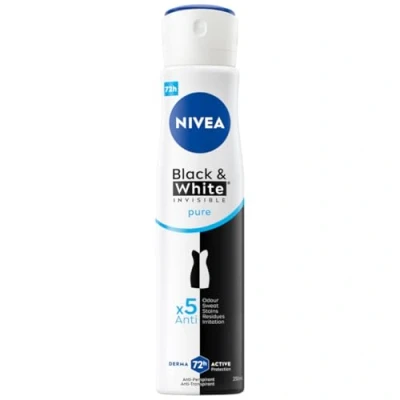 Abbildung von NIVEA Antitranspirant Black&amp;White Invisible Pure spray, 150ml