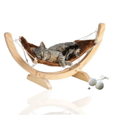 Abbildung von Rohrschneider Katzenliege Katzenhängematte Cat Relax, Schlafplatz Katzenbett Katzenkorb, braun