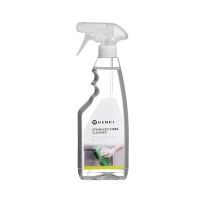 Abbildung von HENDI Edelstahlpflege, Edelstahlreiniger, Reinigungsmittel, für Oberflächen aus Edelstahl und Aluminium, Sprühflasche, 500 ml