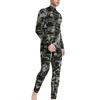 Abbildung von MeetHoo Thermounterwäsche Herren, Funktionsunterwäsche mit Rollkragen Skiunterwäsche Winter Thermowäsche Set Atmungsaktiv Thermo Unterwäsche Warm Thermounterhemd &amp; Thermohosen für Männer