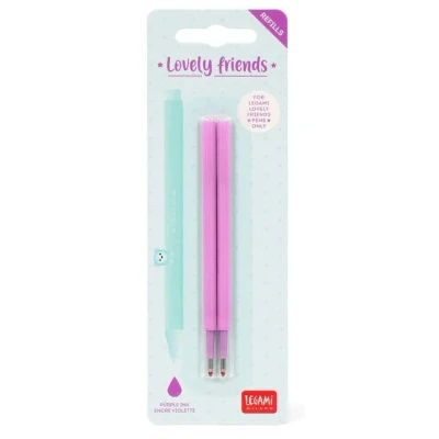 Abbildung von lila Ersatzpatronen für Legami Gelstift Lovely Friends permanent