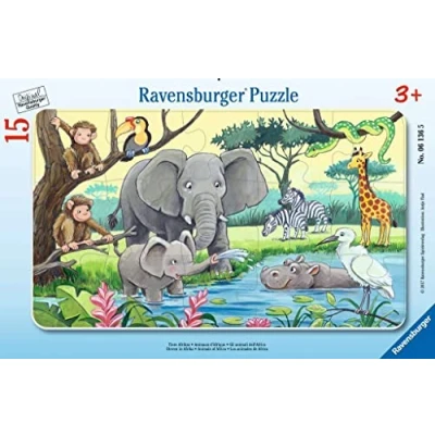 Abbildung von Ravensburger Kinderpuzzle 06136 Tiere Afrikas Rahmenpuzzle für Kinder ab 3 Jahren, mit 15 Teilen