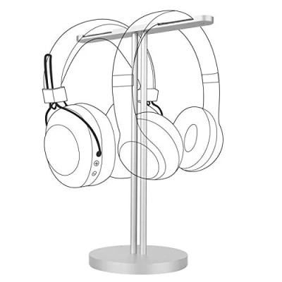 Abbildung von Geekria Kopfhörer Ständer Kompatibel Mit Bose QC25, QC35, Sony WH 1000XM4, 1000XM3, JBL, AKG, Ohrhörer Halter, Kopfhörerhalter Kopfhörerständer, Headset Display Holder (Silber)