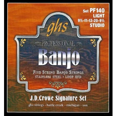 Abbildung von GHS J.D. Crowe Signature PF140 Banjo String Set, 5 String, Stainless Steel, Studio, .0095 .020