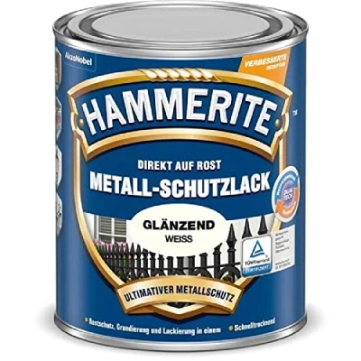 Abbildung von HAMMERITE METALLSCHUTZLACK GLÄNZEND WEISS 250 ML