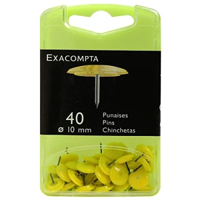Abbildung von Exacompta 14023E 40er Pack Reißnägel Ø12mm in Kunststoffbox gelb
