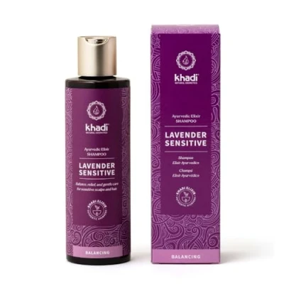 Abbildung von khadi LAVENDER SENSITIVE Ayurvedisches Shampoo, 100% natürlich, silikon &amp; sulfat frei, Lavendel Hibiskus für sensible, empfindliche Kopfhaut feines Haar, Vegane Haarpflege Naturkosmetik 200ml