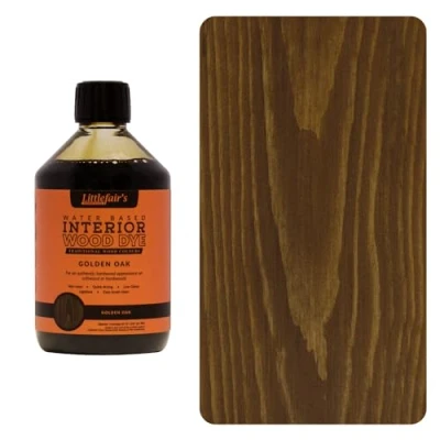 Abbildung von Littlefair&#039;s Holzlasur 500ml Innen Holz Lasur Für Natürliche Holzmaserung Wasserbasierte Wood Stain Schnell Trocknend &amp; Umweltfreundlich Farbe: goldene Eiche