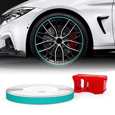 Abbildung von 4R Quattroerre.it 10333 Dekorstreifen für Felgen mit Applikator, Wheel Trim Stripes Petronas Grün, 5 mm x 6 mt