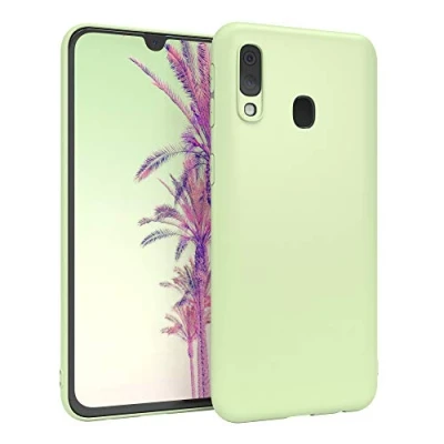 Abbildung von EAZY CASE Handyhülle Silikon mit Kameraschutz kompatibel Samsung Galaxy A40 in Pastell Grün, Ultra dünn, Slimcover, Silikonhülle, Hülle, Softcase, Backcover