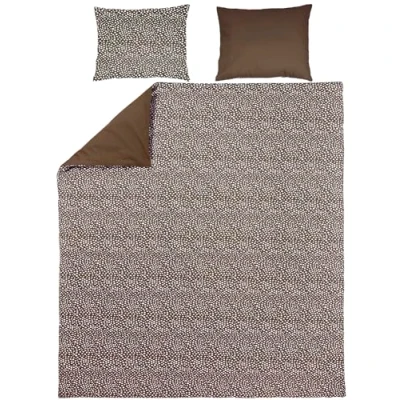 Abbildung von Meyco Home Cheetah/Uni Bettwäsche Doppelbett (Baumwolle, atmungsaktives Material, einfache Pflege, praktischer Einschlagstreifen, Maße: 200 x 200/220 cm), Schokolade