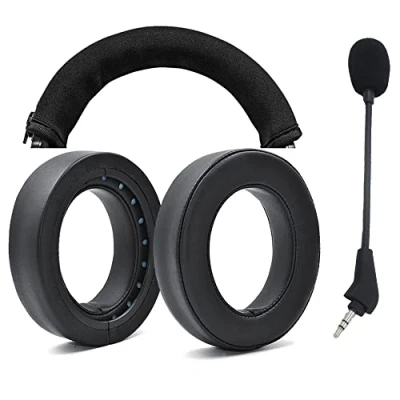 Abbildung von Ersatz Ohrpolster + Mikrofon Schaumstoffabdeckung für Corsair HS50/HS60/HS70 SE Gaming Headset Kopfhörer