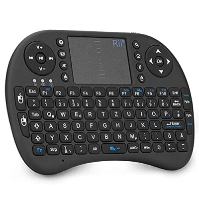 Abbildung von Rii i8 Mini Tastatur Wireless, Smart TV Tastatur, Kabellos mit Touchpad, Keyboard für Fernbedienung/PC/PAD/Xbox 360/ PS3/Google Android Box/HTPC/IPTV (De Layout)