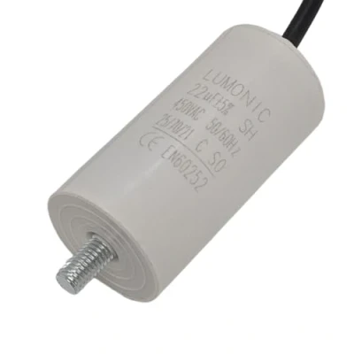 Abbildung von Lumonic Anlaufkondensator mit Kabel 25cm I 22µF 450V 38x75mm 22uF Motorkondensator Kunststoffgehäuse Betriebskondensator für Pumpen, Ras