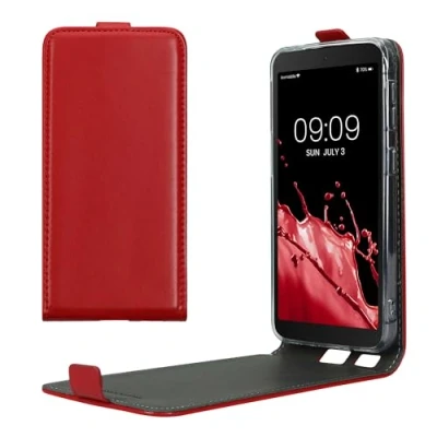 Abbildung von kwmobile Schutzhülle kompatibel mit Samsung Galaxy Xcover 5 Hülle Handy Flip Case Handyhülle Dunkelrot