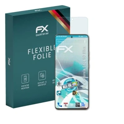 Abbildung von atFoliX Schutzfolie kompatibel mit Motorola Edge 50 Ultra Folie, ultraklare und flexible FX Displayschutzfolie (3X)
