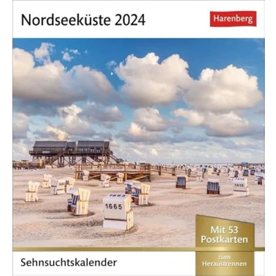 Abbildung von Nordseeküste Sehnsuchtskalender 2024. Reise Kalender mit 53 hochwertigen Postkarten der schönsten Reiseziele an Nordsee. Postkartenkalender 2024: ... (Sehnsuchtskalender von Harenberg)