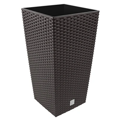 Abbildung von XXL Pflanzsäule in Rattanoptik, ca. 95l, Braun