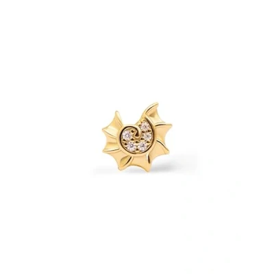 Abbildung von SINGULARU Einzelner Ohrring Mini Tulum aus 18kt vergoldetem Sterling Silber Ohrringe mit Zirkonia Motiv Damenschmuck