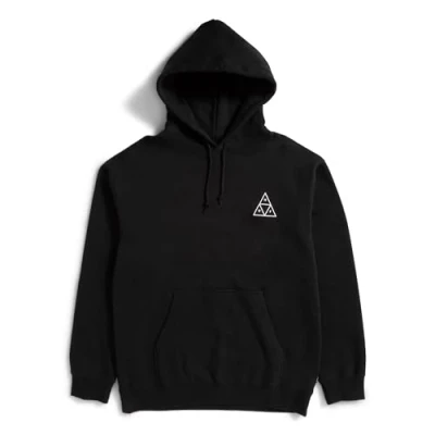 Abbildung von HUF Set Triple Triangle Pullover Hoodie Bequemes Sweatshirt aus Baumwollmischung, Schwarz, Medium