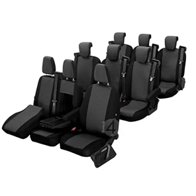 Abbildung von Passgenaue Sitzbezüge Hero geeignet für Ford Transit Custom, Tourneo ab 2012 ideal angepasst 9 Sitzer Polstermaterial
