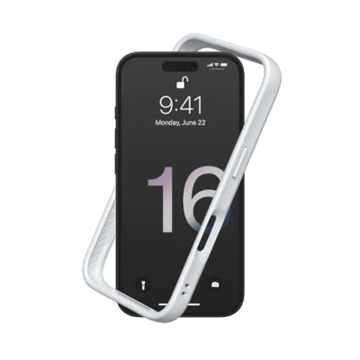 Abbildung von RhinoShield Bumper Case kompatibel mit [iPhone 16 Plus] CrashGuard Stoßdämpfende Schutzhülle im schlanken Design 3.5 Meter Fallschutz Platinum Grau