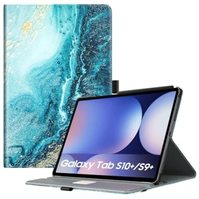Abbildung von TiMOVO Hülle Kompatibel mit Galaxy Tab S9 Plus 2023 SM X810/X816B/X818U, 90 Grad Drehbar Ständer Schutzhülle S Pen Halter, Auto Schlaf/Aufwach für S9+ 12,4&quot;, Vergoldend