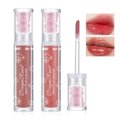 Abbildung von Hydrating Bear Lip Glaze Jelly Lipstick,Moisturizing Shimmery Water Glossy Stain,Long Lasting Nourishing Plumping Tinted Cute Oil Gloss,Lightweight High Shine Makeup for Women(2PCS)