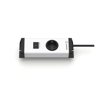Abbildung von EHMANN USB Multilader 0200x0n012301 1x C 65W Schnelllader, Schutzkontakt Steckdose Robustes Kunststoffgehäuse, Befestigungsmöglichkeit 1,5m Zuleitung