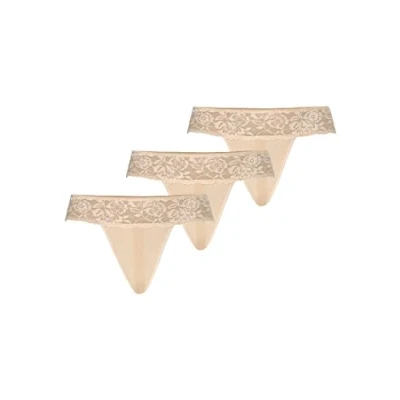 Abbildung von Teyli 3 PACK String, Damen, Größe: XXL, Beige