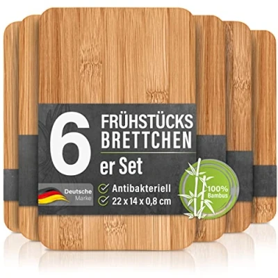 Abbildung von bonsport Frühstücksbrett 6er Set Brettchen, Bambus