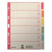Abbildung von Leitz Register A5 blanko 6 teilig 230g/qm farbige Taben