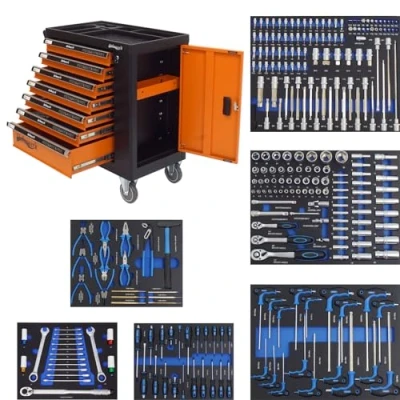 Abbildung von Holmwerk Werkstattwagen orange 252 tlg. XXL bestückt gefüllt Assistent Werkzeug, auf Rollen
