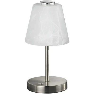 Abbildung von TRIO Leuchten LED Tischleuchte Emmy, fest integriert, Warmweiß, Tischlampe mit Touchdimmer und alabasterfarbigem Glas
