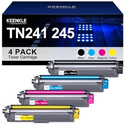 Abbildung von KEENKLE TN241 TN245 Kompatibel für Brother TN242 TN246 TN 241 245 242BK Toner MFC 9332CDW DCP 9022CDW 9142CDN HL 3142CW 3152CDW 9342CDW​(1 Schwarz,1 Cyan,1 Gelb,1 Magenta)