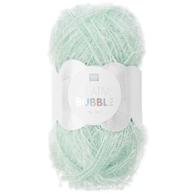 Abbildung von Frida&#039;s Wollhaus Rico Design 50 g Creative Bubble Schwammgarn Wolle Stricken Häkeln 57 Farben (008 Mint)
