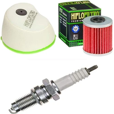 Abbildung von Luftfilter Ölfilter Zündkerze für KX 250 F 4T Baujahr 2004 2005 Servicekit Wartungskit