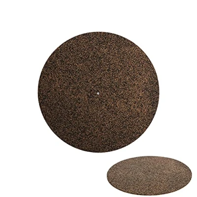 Abbildung von Plattenmatte für Drehteller, Design aus schwarzem Kork, Gummi, 30,5 cm (12 Zoll), LP, alle LP Platten, verbessert die