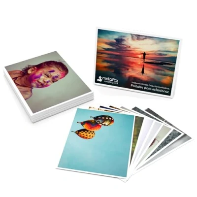 Abbildung von metaFox ORIGINAL Postkarten Set der besonderen Art mit 52 Karten Kartenset Konversation Spiel Achtsamkeit Coaching Tool Motivationskarten Gefühlskarten Kommunikationstraining