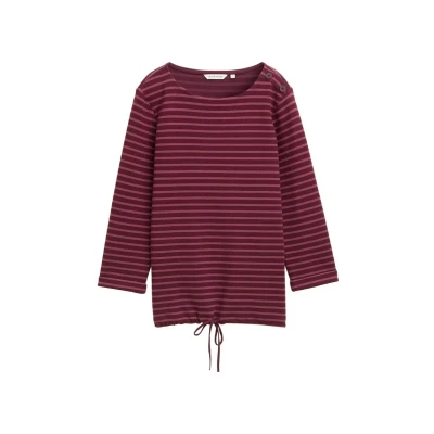 Abbildung von TOM TAILOR Damen 1045536 T Shirt, 38592 Oxblood Red Stripe, 3XL EU